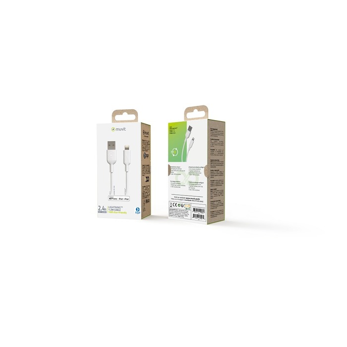 CABLE USB A/LIGHTNING MFI 1.2M BLANC