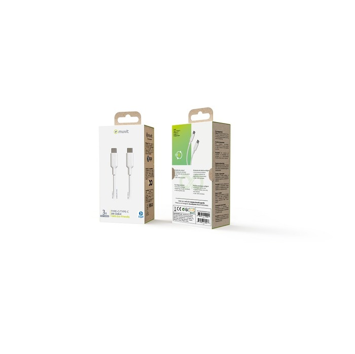 CABLE USB C/USB C 3M BLANC