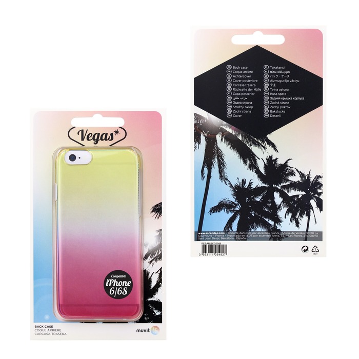 COQUE VEGAS JAUNE ROSE: APPLE IPHONE SE/8/7/6S/6