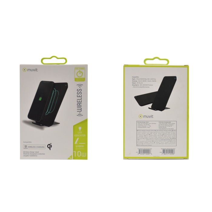 STAND DE CHARGEMENT SANS FIL QI 10W GRIS