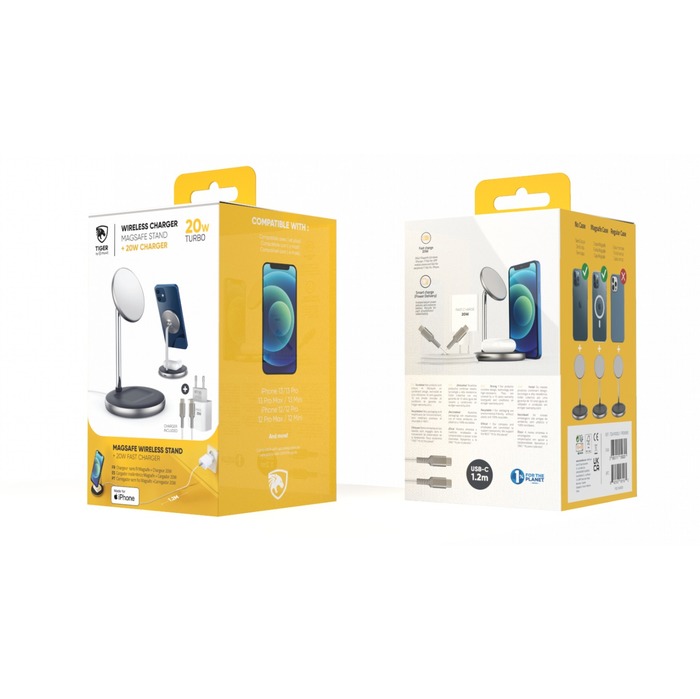 TIGER POWER SUPPORT PACK CHARGEUR MAGSAFE MOB AIRPODS 20W + CABLE 1,2M
