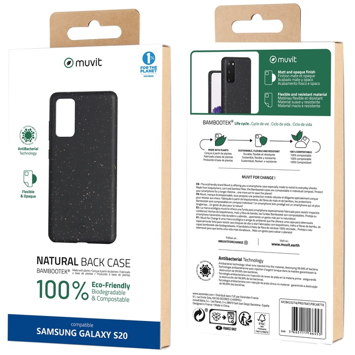 COQUE BAMBOOTEK NOIRE SAMSUNG GALAXY S22