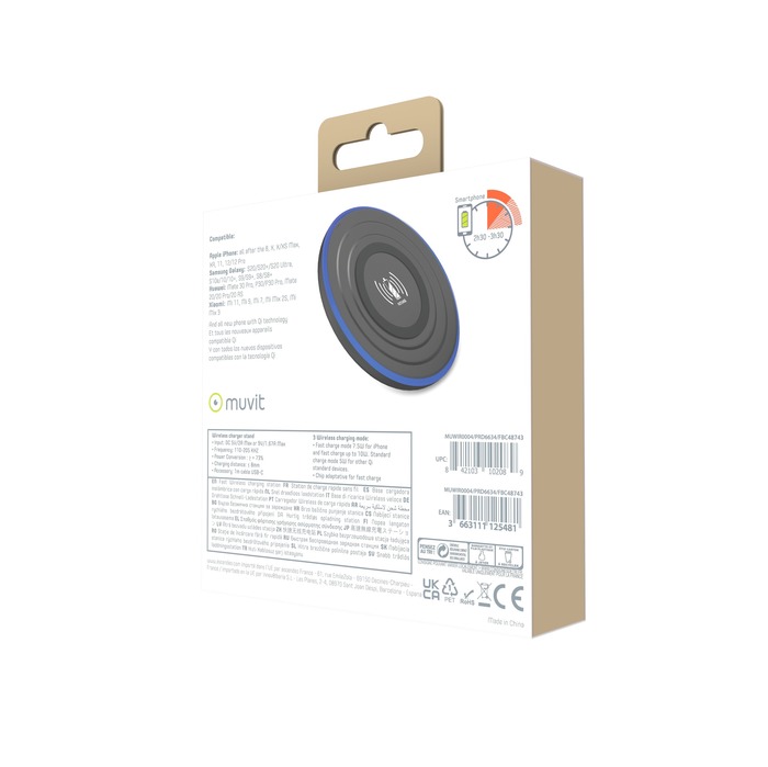 PAD DE CHARGEMENT SANS FIL QI 10W NOIR