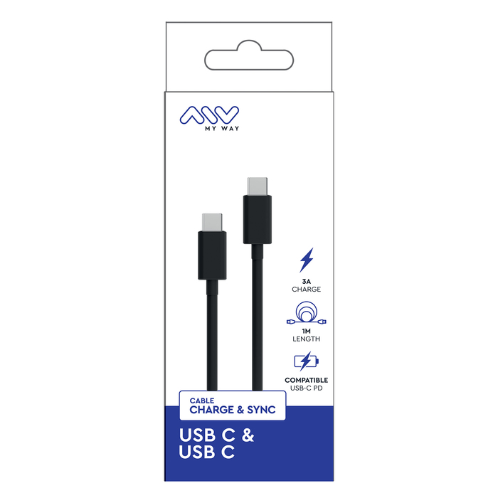 CABLE USB-C USB-C 1M NOIR
