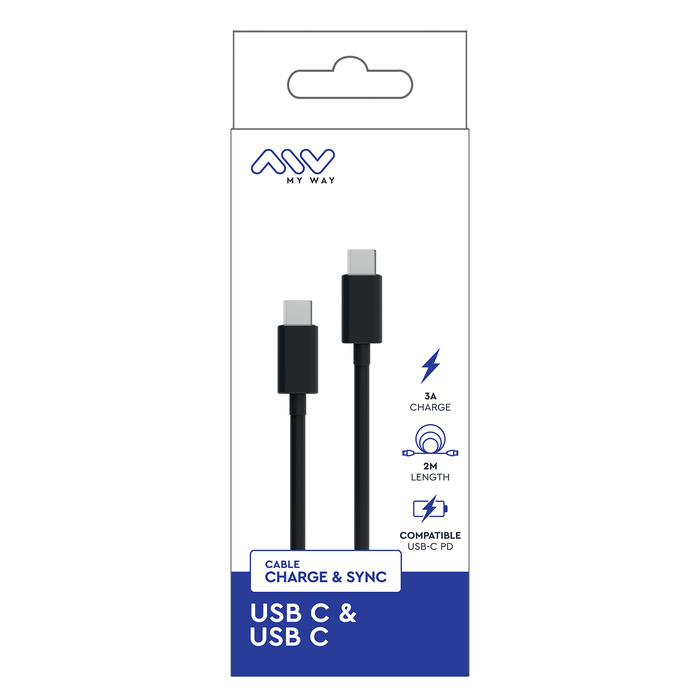 CABLE USB-C USB-C 2M NOIR
