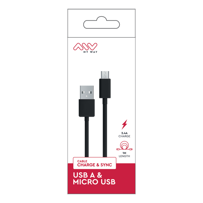 CABLE USB-A MICRO-USB 1M NOIR